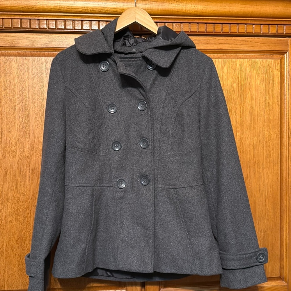 Grey Peacoat in excellent condition.